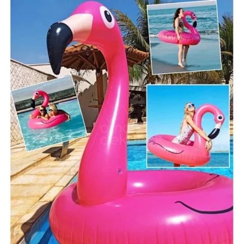 Boia Inflável Flamingo 70cm, 90cm e 120cm – Piscina e Praia 🦩