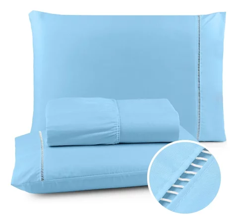 Jogo De Lençol  casal 400 Fios Ponto Palito Cama Queen Saldão- Frete Grátis.