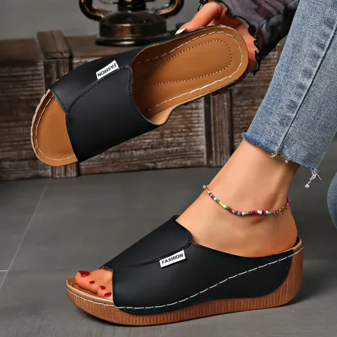 Mules Femininos Azul Claro com Plataforma