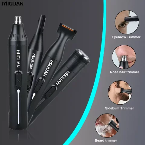Conjunto de Cuidado Profissional 4 em 1 MIGUAN – Aparador Masculino Recarregável USB