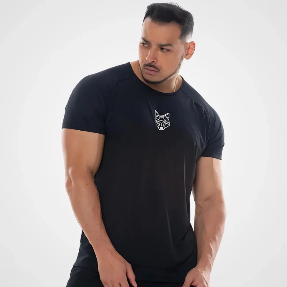 Kit 3 Camisetas Masculinas Dry Alpha Lobo Geométrico – Performance, Conforto e Estilo em Qualquer Treino
