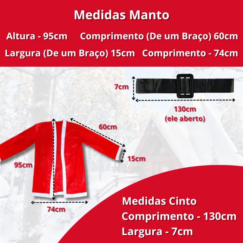 Roupa de Papai Noel Completa em Cetim