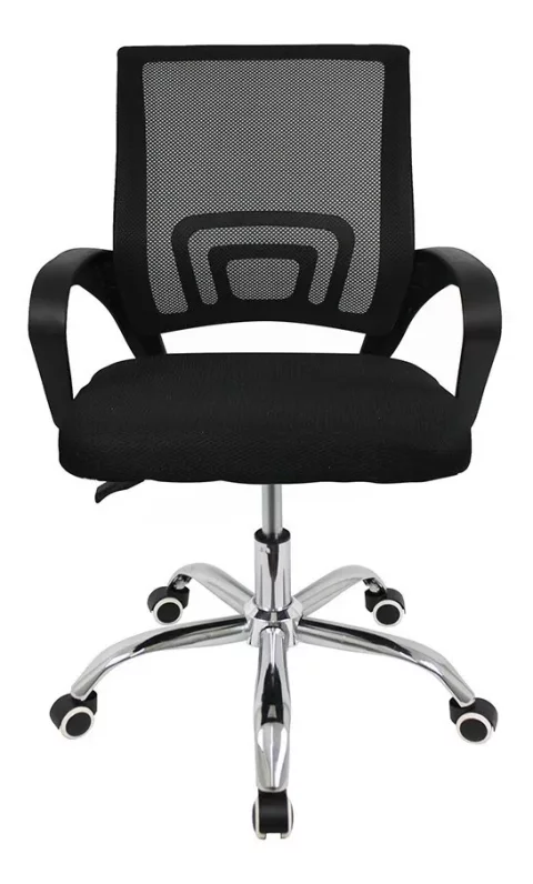 Cadeira Escritório Giratória Office Arco Estofado Mesh Cor Preto