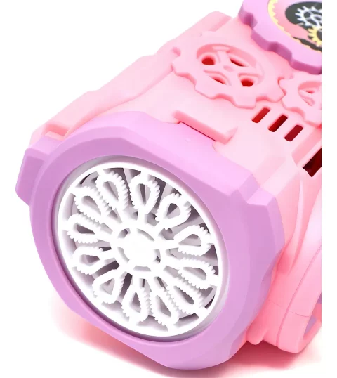 Brinquedo Máquina de Bolhas de Sabão – Pistola Automática com Luz Flying Rosa