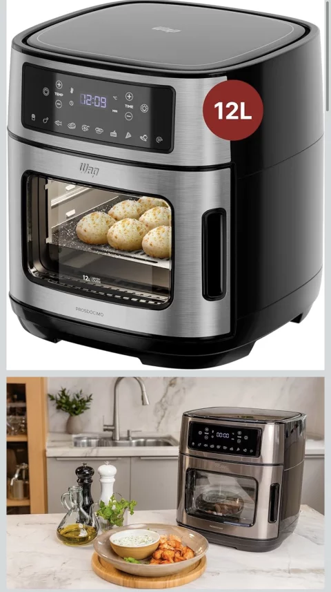 WAP Fritadeira Elétrica Air Fryer OVEN DIGITAL 12 Litros, Revestimento Antiaderente, 10 Funções, 1800W 127V