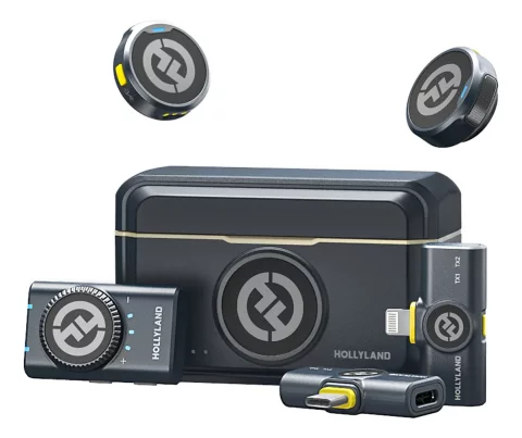 Microfone Hollyland Lark M2 Duo Combo Duplo para 2 Pessoas – USB-C, Lightning e Câmera | Preto