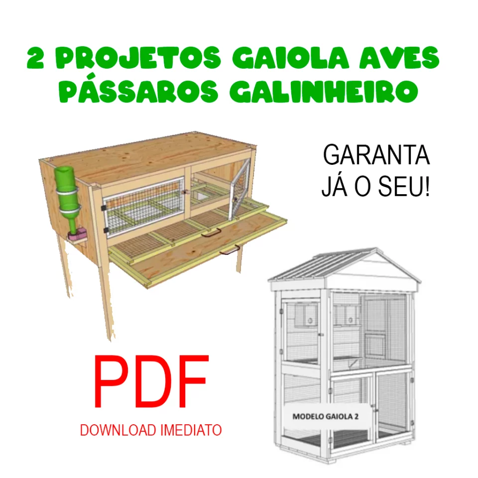 2 Projetos de Gaiolas e Galinheiro em Madeira – PDF Completo para Construção Fácil e Econômica
