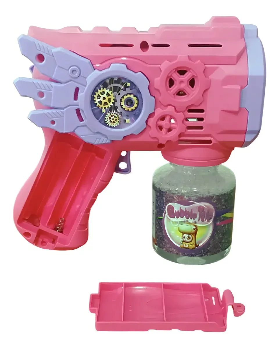 Brinquedo Máquina de Bolhas de Sabão – Pistola Automática com Luz Flying Rosa