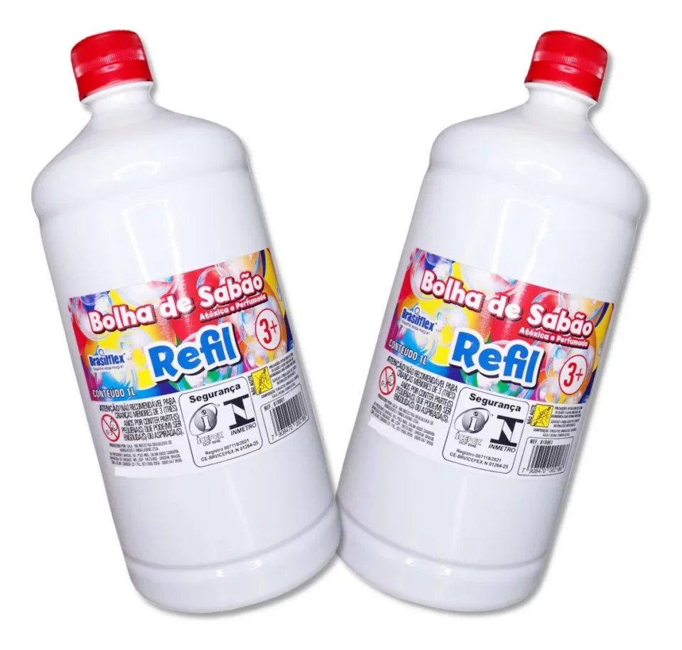 Kit Refil para Bolha de Sabão Líquido Bubble – 2 Litros | Brasilflex