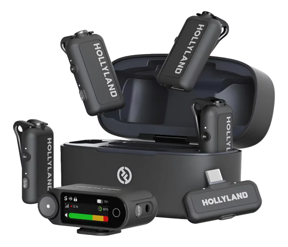 Microfone Hollyland Lark Max 2 Combo para 4 Pessoas – Áudio Profissional Sem Fio com Máxima Qualidade