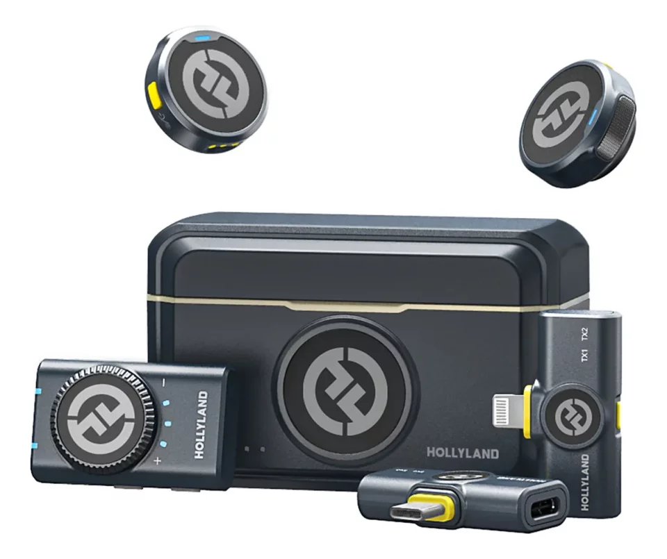 Microfone Hollyland Lark M2 Duo Combo Duplo para 2 Pessoas – USB-C, Lightning e Câmera | Preto