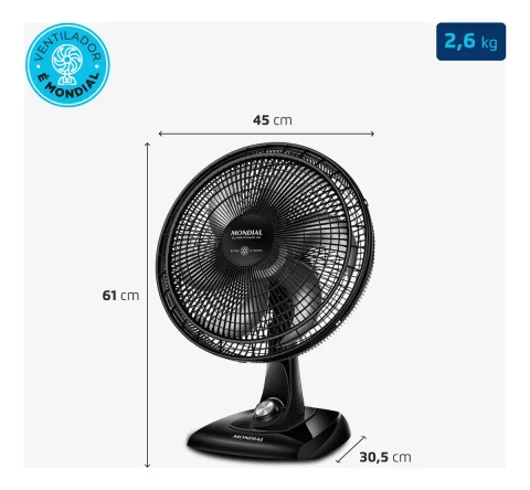 Ventilador de Mesa 40cm Mondial Super Power 140W VSP-40-B – Potência, Silêncio e Conforto 6