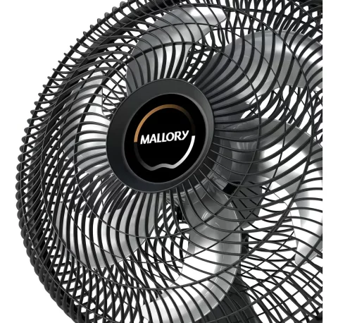 Ventilador de Coluna Mallory Éolo 40cm – Preto com Pás Grafite | Potência e Conforto