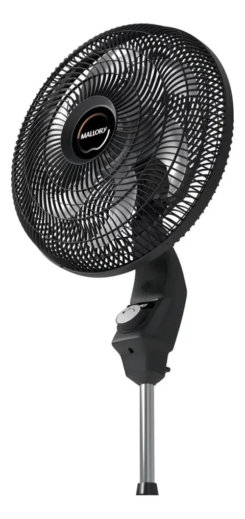 Ventilador de Coluna Mallory Éolo 40cm – Preto com Pás Grafite | Potência e Conforto