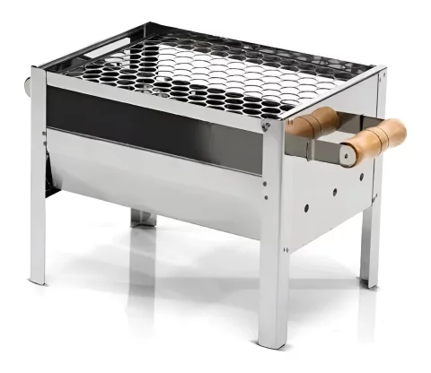 Mini Churrasqueira Portátil a Carvão em Inox – Compacta, Resistente e Fácil de Transportar 5