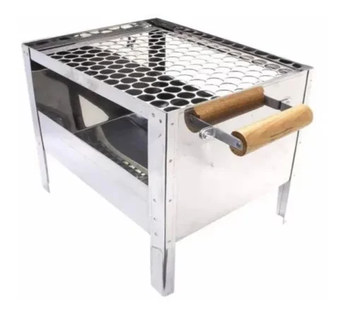 Mini Churrasqueira Portátil a Carvão em Inox – Compacta, Resistente e Fácil de Transportar 4