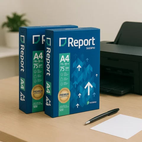 Papel Sulfite A4 Report (Suzano) – Kit com 2 Resmas | 1.000 Folhas 75g/m² Multiuso 4