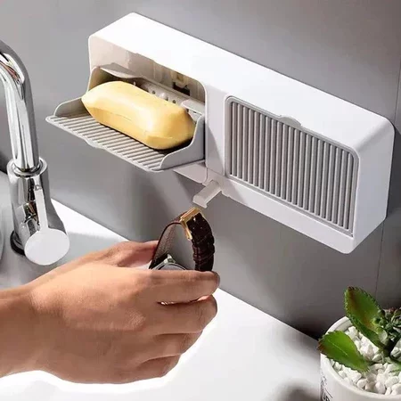 Porta Sabonete Saboneteira Dupla Com Adesivo Para Aderência