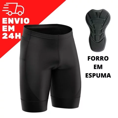 Bermuda ciclismo masculina Pro Tour Classic Forro em espuma com bolsos
