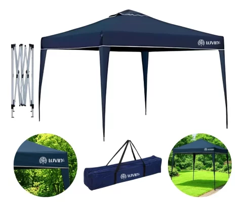 Tenda Gazebo Sanfonada Articulada 3x3m Azul – Impermeável, Resistente e Prática para Uso ao Ar Livre