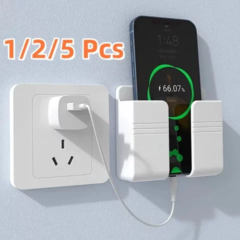 Kit 1 / Kit 2 / Kit 5 – Suporte de Parede Multifuncional com Caixa de Armazenamento – Ideal para Controles, Celulares e Acessórios