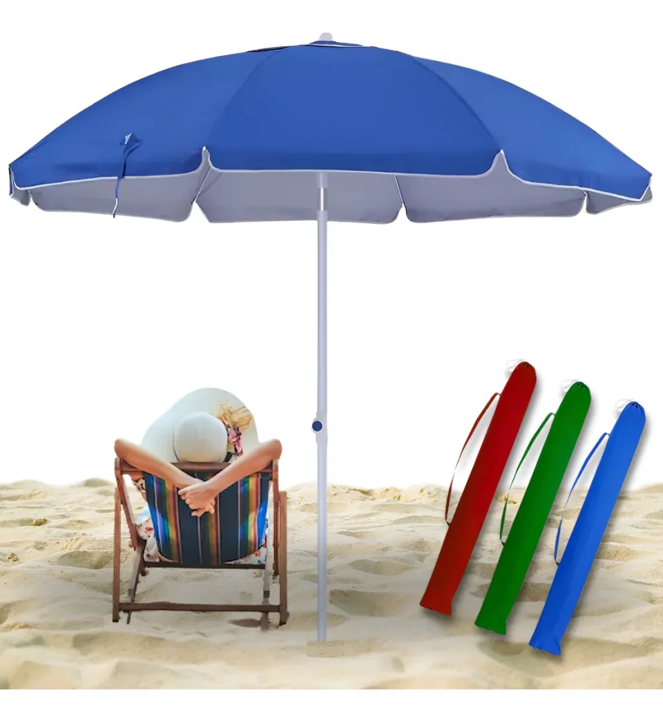 Guarda-Sol Gigante 2,40m com Proteção UV – Praia, Piscina e Verão