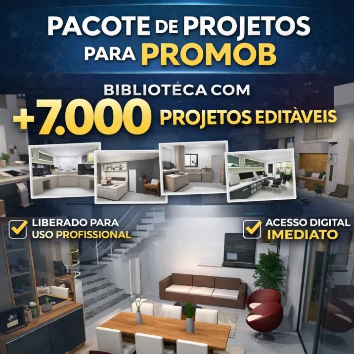Pacote de Projetos para Promob – Biblioteca com 7.000 Projetos de Móveis Editáveis