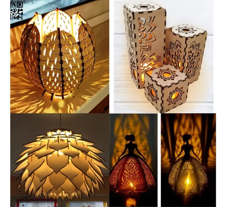 Kit Arquivos Vetores – Luminárias para Corte em MDF