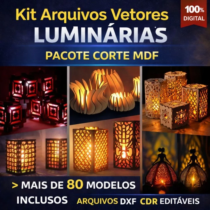 Kit Arquivos Vetores – Luminárias para Corte em MDF