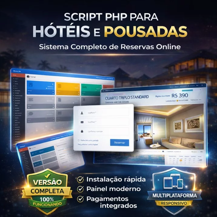 Script PHP para Hotéis e Pousadas com Reserva Online – Completo, Profissional e Fácil de Usar