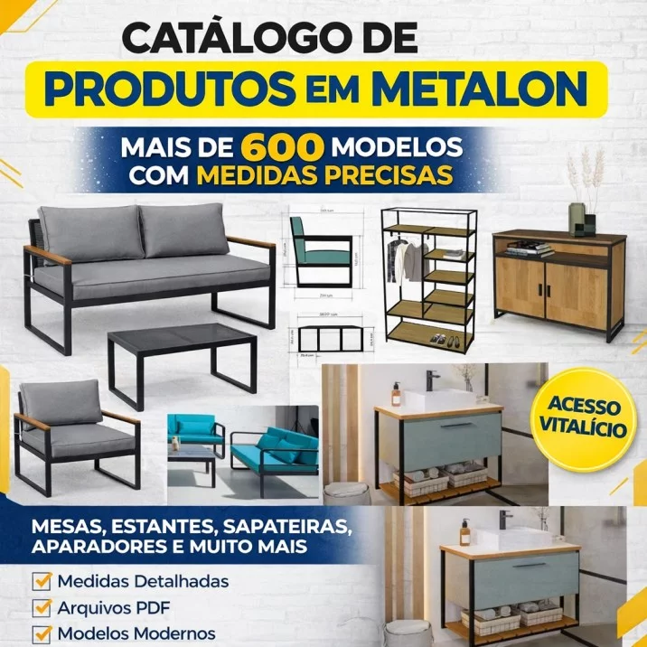 Catálogo Completo de Produtos em Metalon – Mais de 600 Modelos com Medidas Precisas