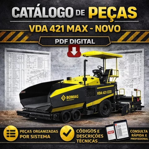 Catálogo de Peças VDA 421 MAX Novo – Vibro Acabadora de Asfalto | PDF Digital