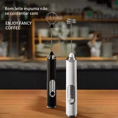 Batedor Misturador Mixer Elétrico para Bebidas Leite Café Clara de Ovos 2 em 1 Utensílios de Cozinha