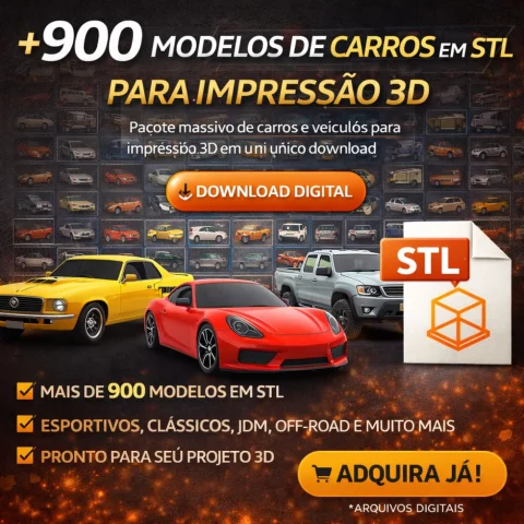 Pacote com Mais de 900 Modelos de Carros em STL para Impressão 3D