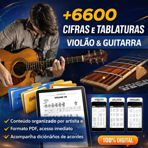 Pack com 6.600 Cifras e Tablaturas para Violão e Guitarra – PDF/Digital 1