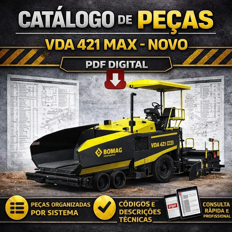 Catálogo de Peças VDA 421 MAX Novo – Vibro Acabadora de Asfalto | PDF Digital