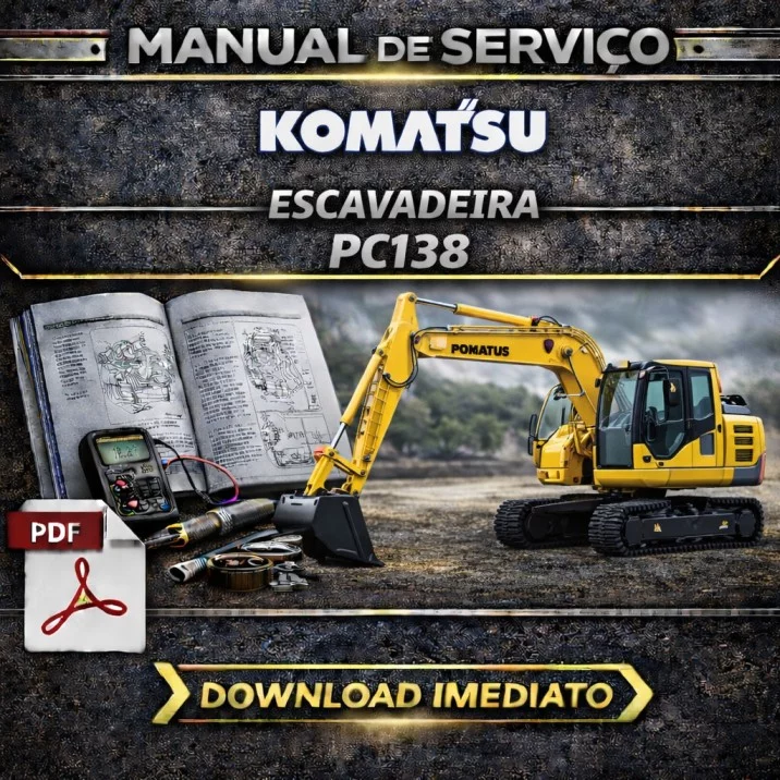 Manual de Serviço Escavadeira Komatsu PC138 – PDF