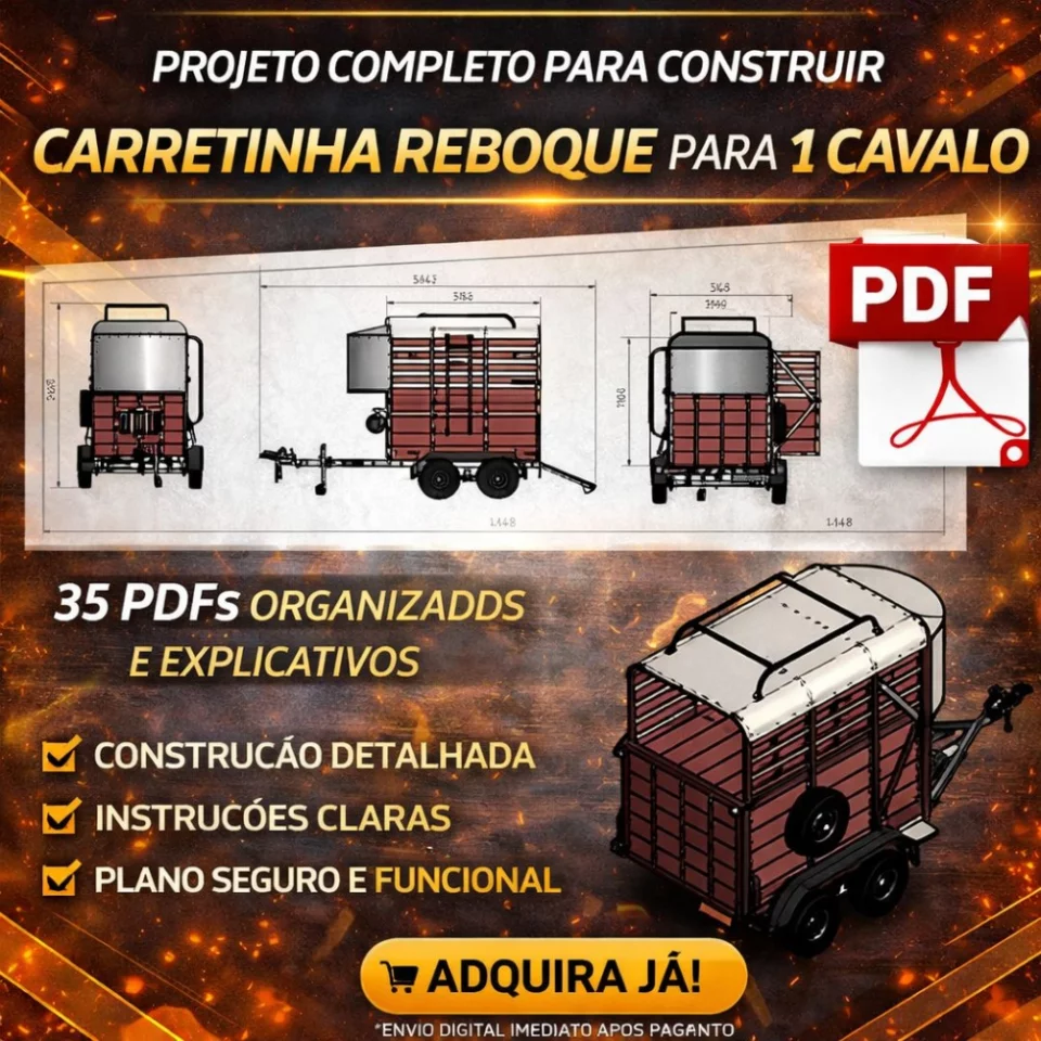 Projeto Carretinha Reboque para 1 Cavalo – PDF Completo