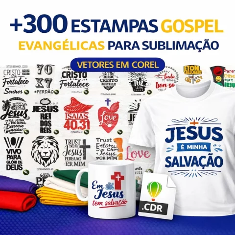 +300 Artes Gospel Evangélicas para Sublimação – Arquivos Vetoriais em CorelDRAW 1
