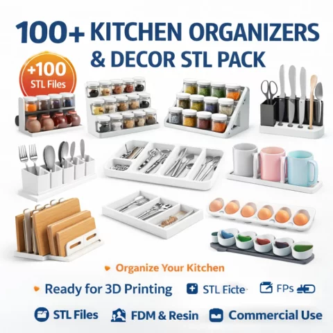 Pack STL Organizadores e Decoração para Cozinha 3D com +100 Modelos 3