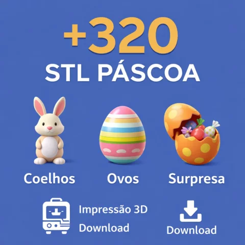 Pacote com +320 Arquivos STL de Páscoa para Impressão 3D