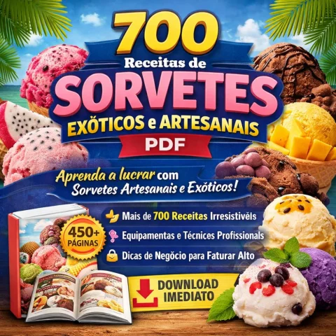 700 Receitas de Sorvetes Artesanais e Exóticos + Guia Completo em PDF 1