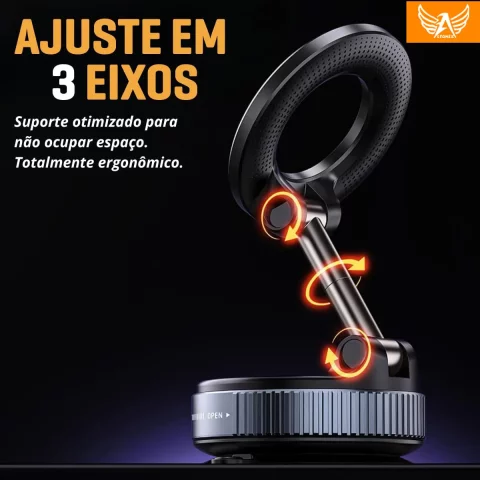 Suporte Celular Carro Magnético Rotativo 360dobrável Ventosa