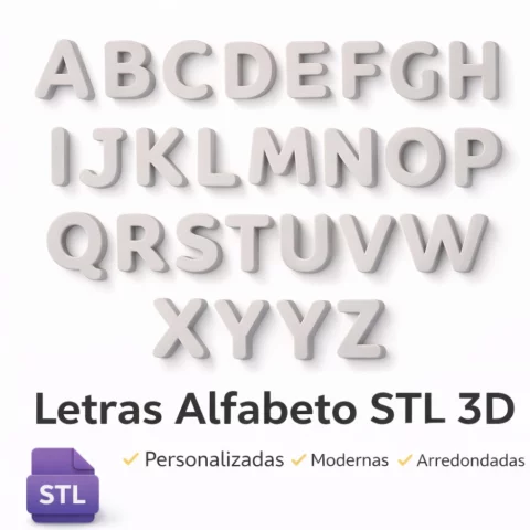 Pack STL Letras Alfabeto 3D A-Z | Letras Decorativas para Impressão 3D | Arquivos STL Personalizados 1