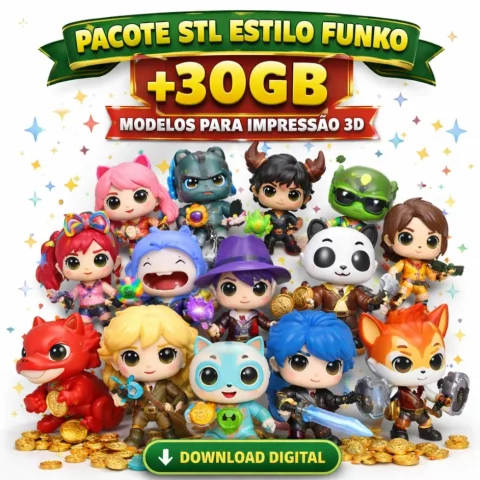 Pacote STL Estilo Funko +30GB – Modelos para Impressão 3D (Download Digital)