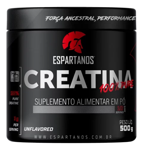 Creatina Monohidratada 500g Suplemento em pó 100% Pura Espartanos Sem sabor 1