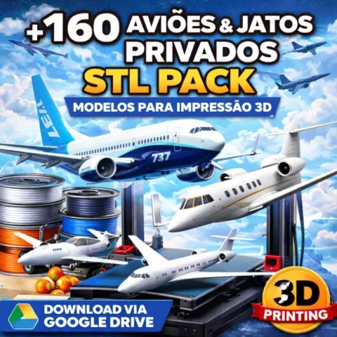 Pack STL +160 Aviões e Jatos Privados – Arquivos para Impressão 3D 1