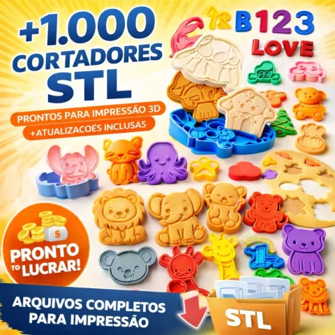 🔥 +1000 Cortadores de Biscoito e Massinha STL | Pack Completo 3D
