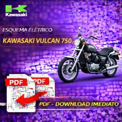 Esquema Elétrico Completo – Kawasaki Vulcan 750 (PDF Download Imediato) 1