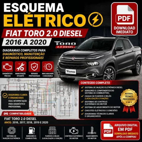 Esquema Elétrico Completo – Fiat Toro 2.0 Diesel (2016 a 2020) | PDF Download Imediato